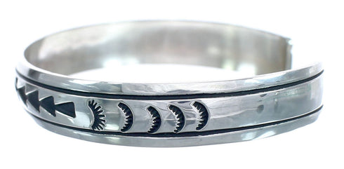 Native American Navajo Genuine Sterling Silver Cuff Bracelet JX123016